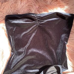 Strapless velvet bodysuit